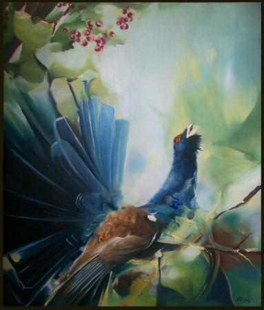 13,. RENATA KOWALCZYK, Leśny perkusista, 80cmx90cm, olej.jpg