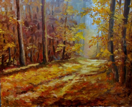 Bronisław Pilich_jesienna droga  _50x70 olej na płótnie.JPG