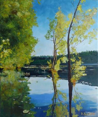 2018_05_III_Człopa_Staw Młyński o zachodzie_olej-płótno_60x50cm (1).JPG