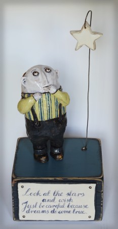 Agata_Urbańska-Krasowska-Patrz w gwiazdy i marz ale ostrożnie bo marzenia sie spełniają-20x48x16_ceramika z drewnem.jpg