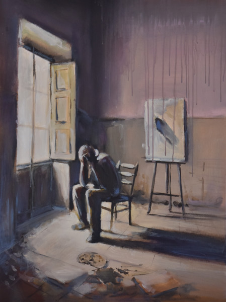 Krzysztof Kloskowski - brak weny- akryl 60x80cm.JPG